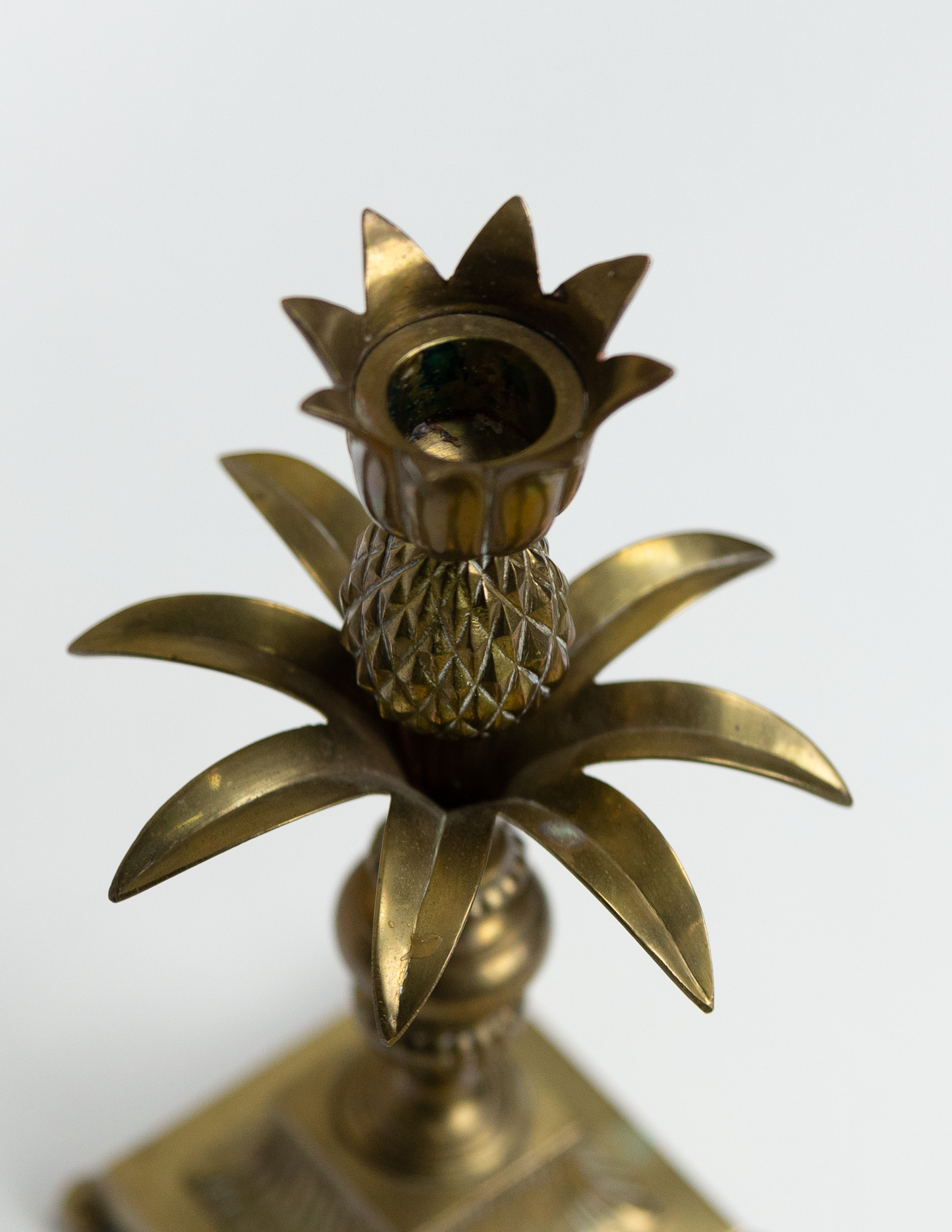 Gilded Brass Pineapple Candle Holder